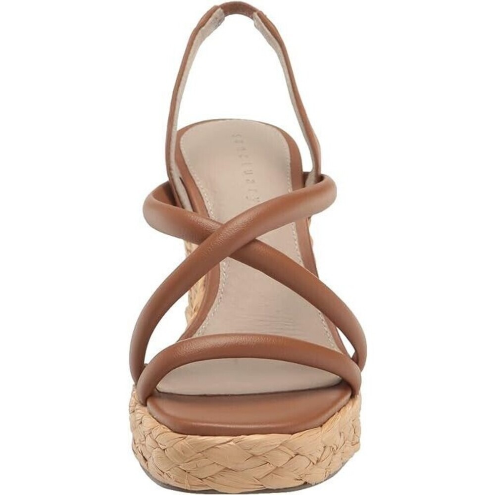 NEW Sanctuary Women's Wilder Leather Espadrille Wedge Sandal Brown 10